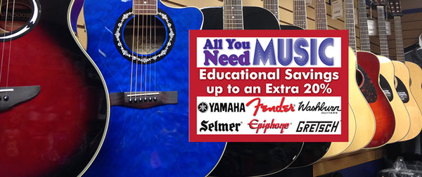 Educational Savings in our Music Store Canada